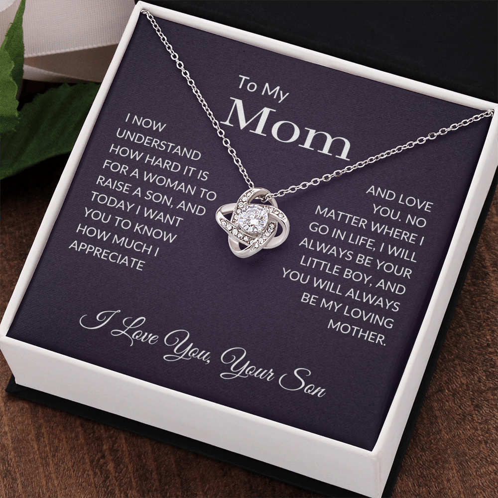 To My Mom Gift | I Appreciate and Love You | Love Knot Necklace
