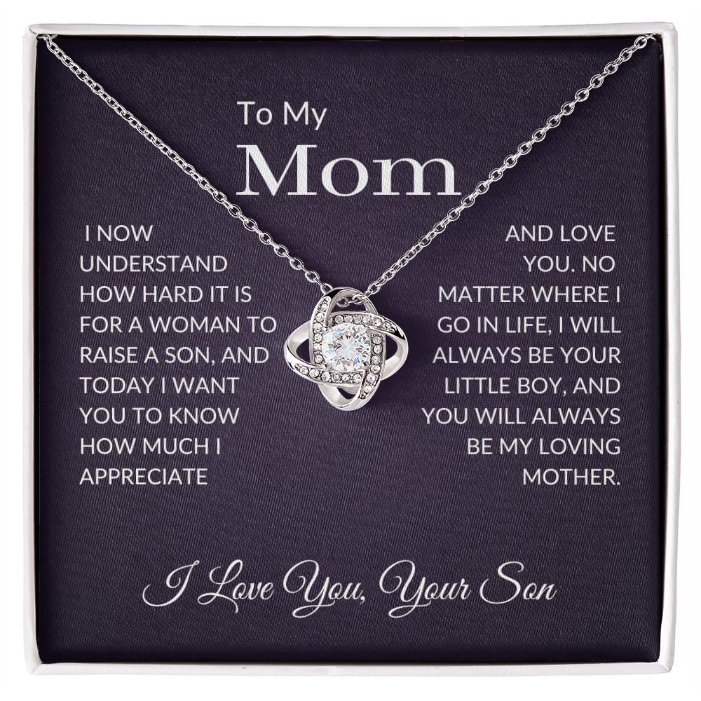 To My Mom Gift | I Appreciate and Love You | Love Knot Necklace