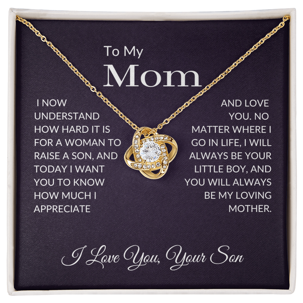 To My Mom Gift | I Appreciate and Love You | Love Knot Necklace