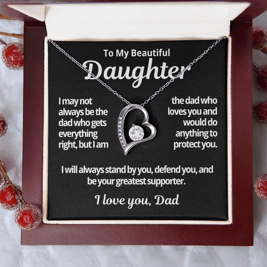 To My Daughter Gift | Dad Loves You | Forever Love Necklace