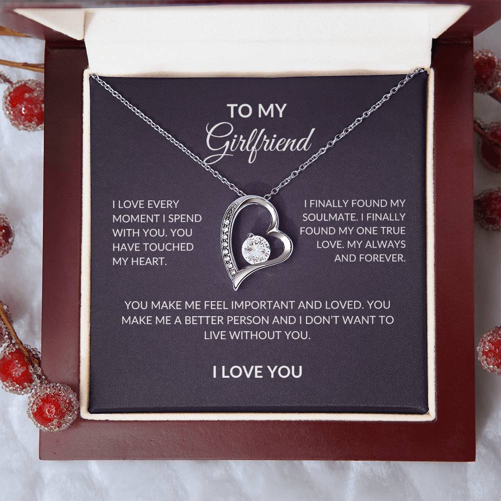 to my girlfriend necklace with message in luxury box