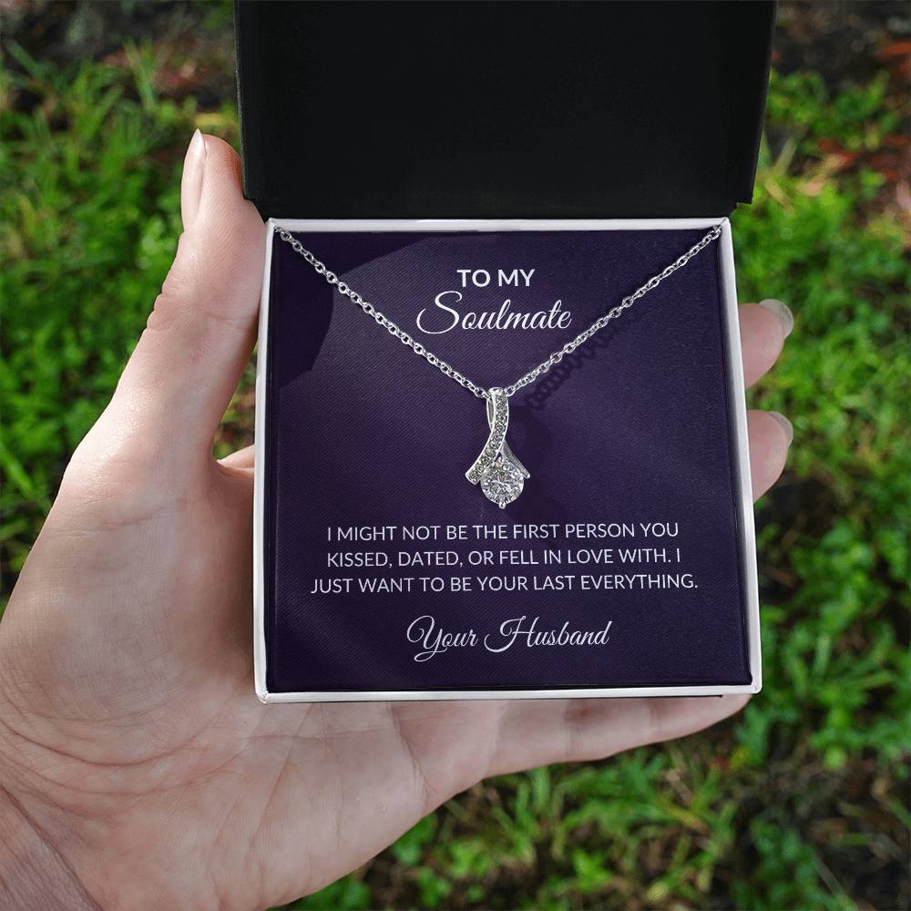 to my soulmate necklace with message from husband