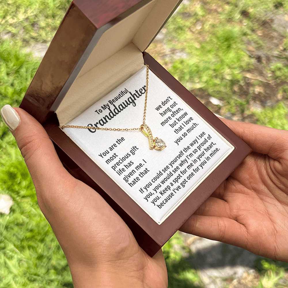 To My Granddaughter Gift | You Are The Most Precious Gift | Alluring Beauty Necklace