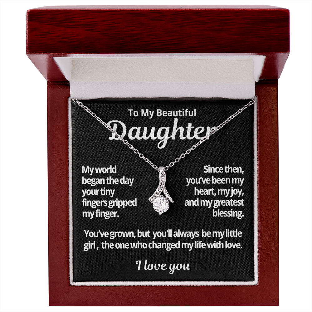 To My Beautiful Daughter | You Will Always Be My Little Girl | Alluring Beauty Necklace
