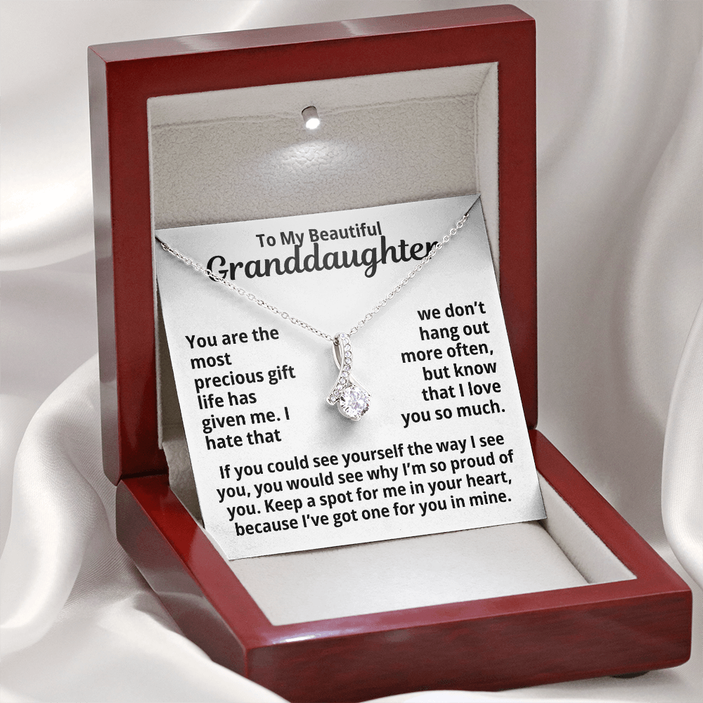 To My Granddaughter Gift | You Are The Most Precious Gift | Alluring Beauty Necklace