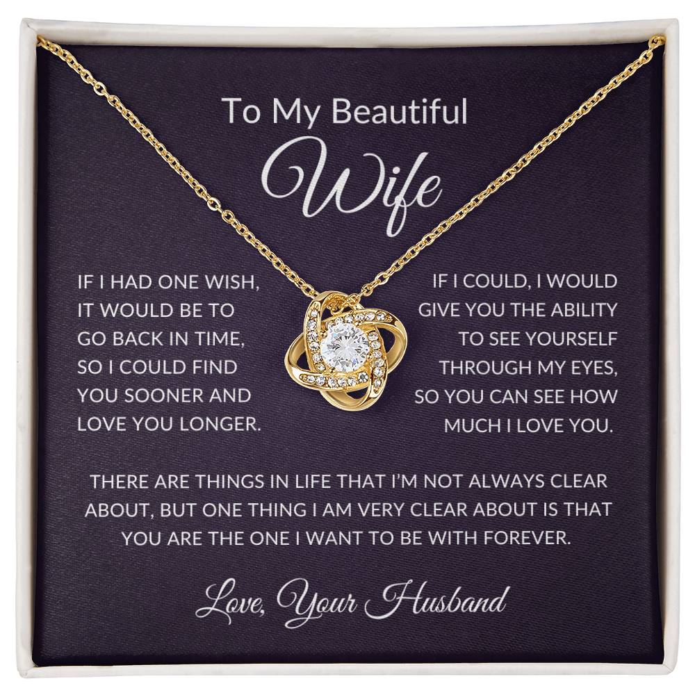 to my wife gift gold necklace with heart felt message