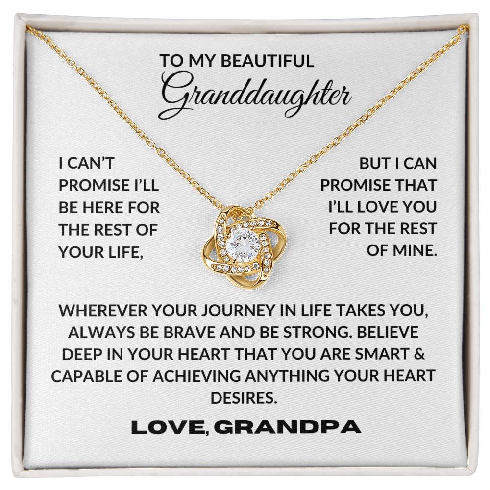 to my grand daughter gold necklace with message
