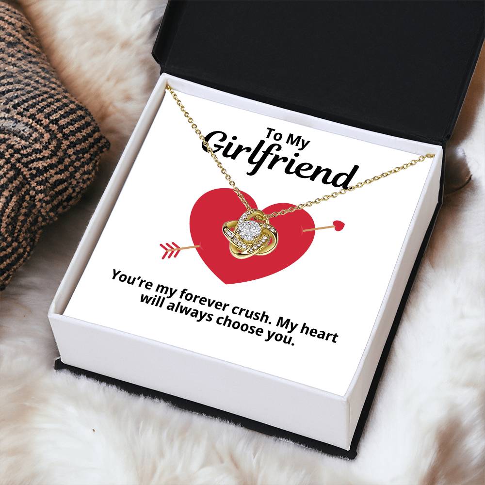 To My Girlfriend Gift | My Crush | Love Knot Necklace