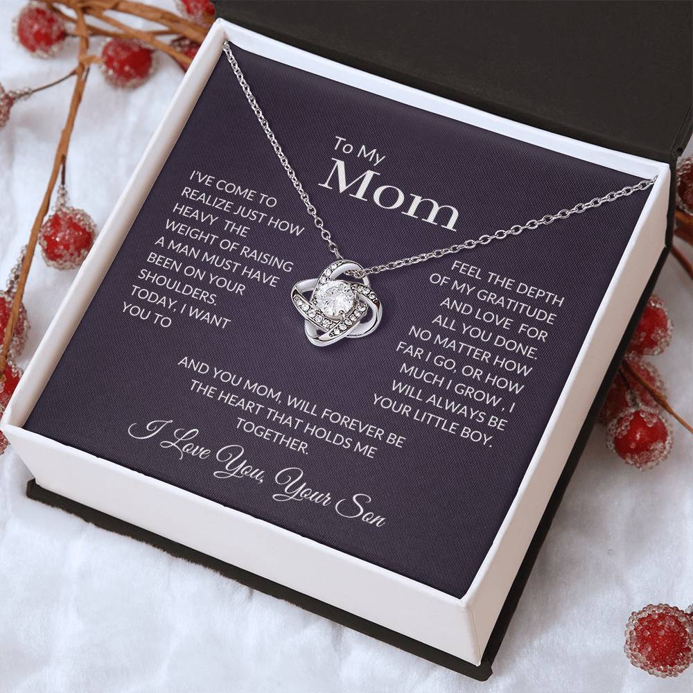 necklace and heart felt message to my mom