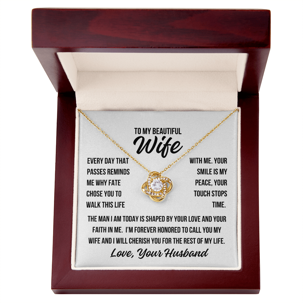 To My Wife Gift | Faith Chose You | Love Knot Necklace