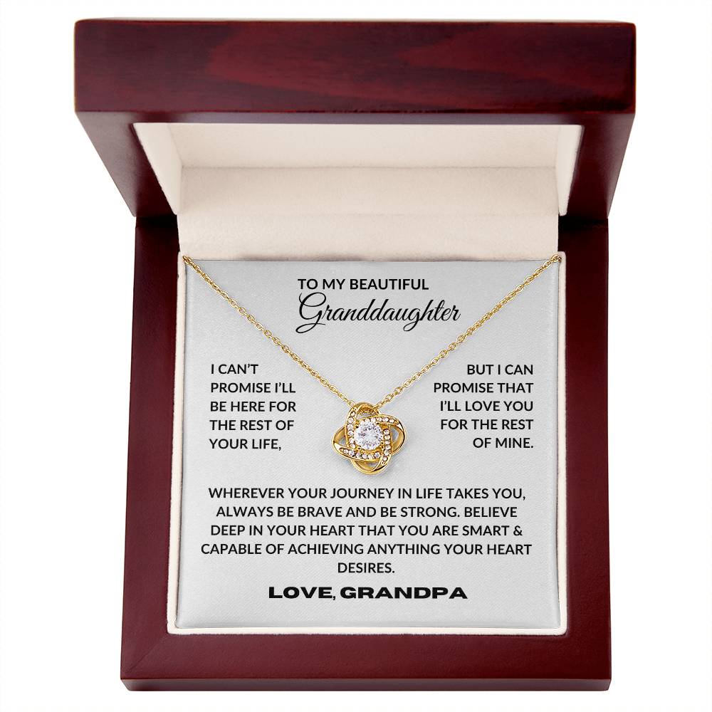 to my grand daughter gold necklace with message in luxury box