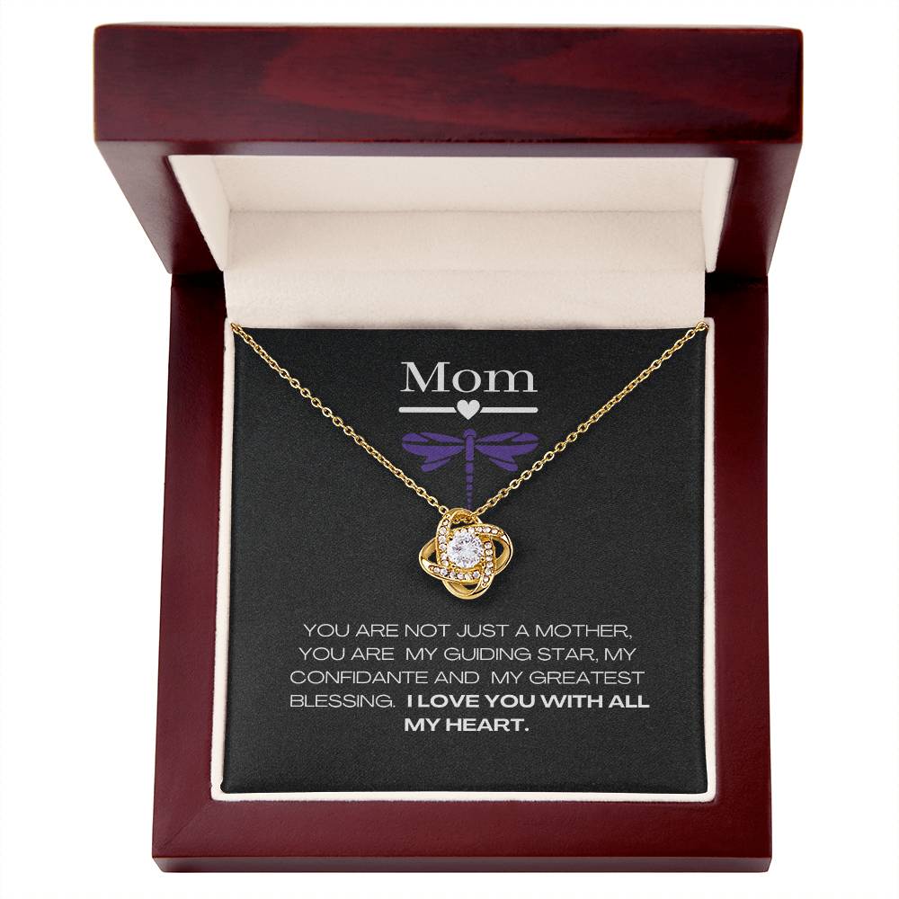 gold necklace with message in luxury box