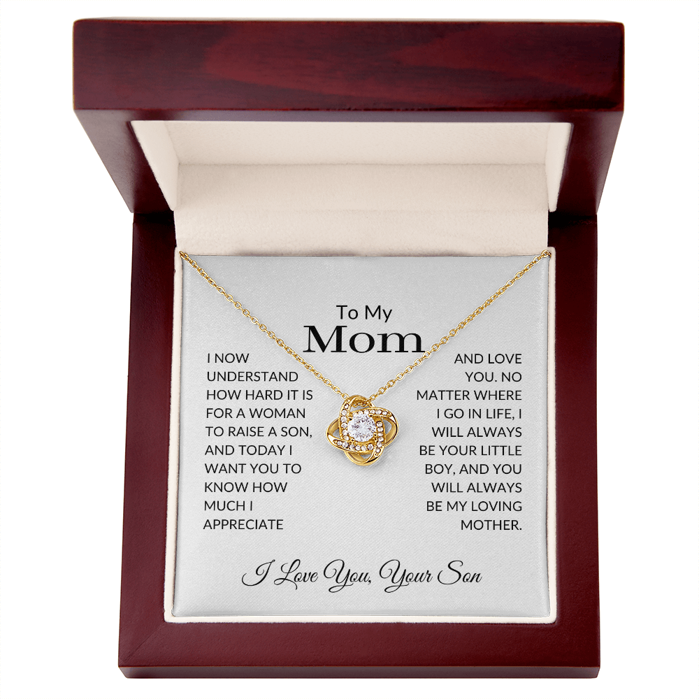 To My Mom Gift | You Will Always Be My Loving Mother | Love Knot Necklace