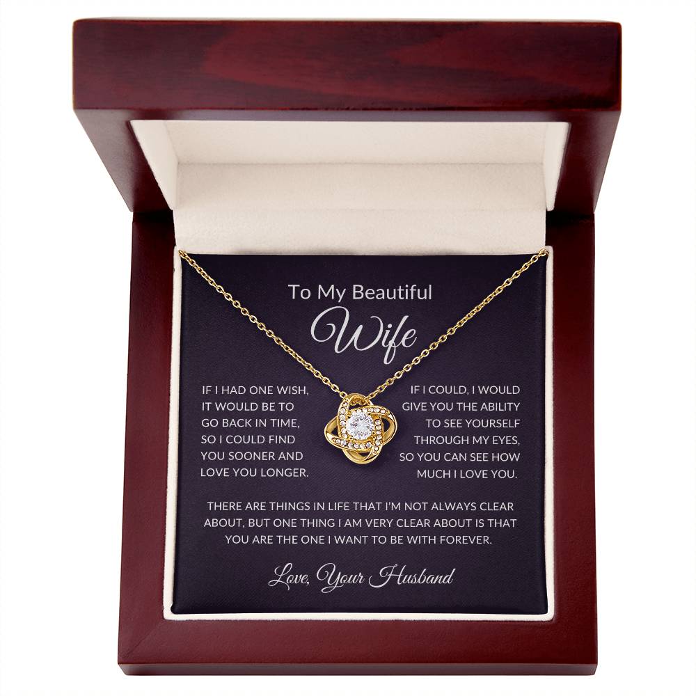 to my wife gift gold necklace with heart felt message in luxury box