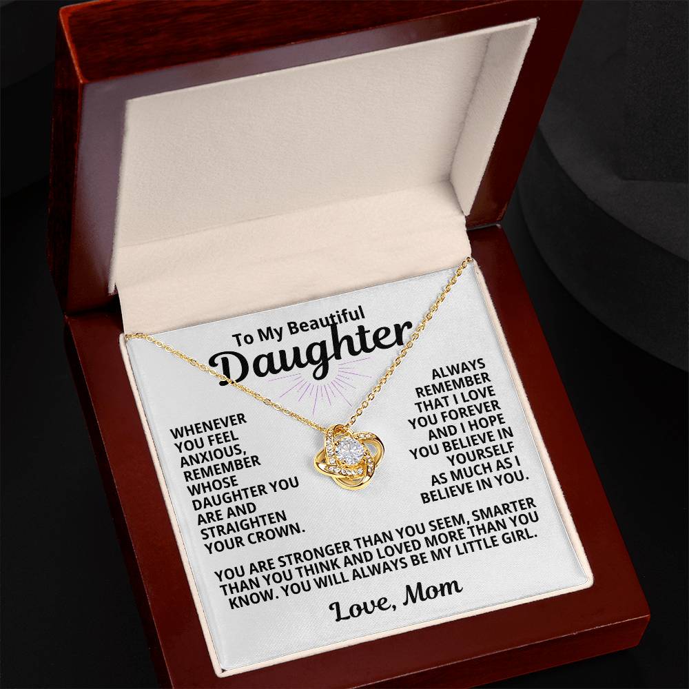 To My Daughter | Straighten Your Crown - From Mom | Love Knot Necklace