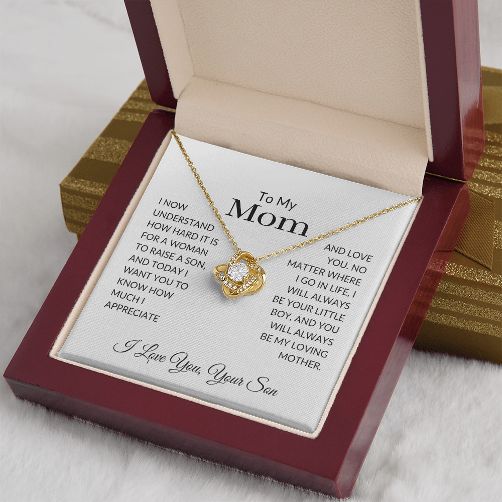 To My Mom Gift | You Will Always Be My Loving Mother | Love Knot Necklace