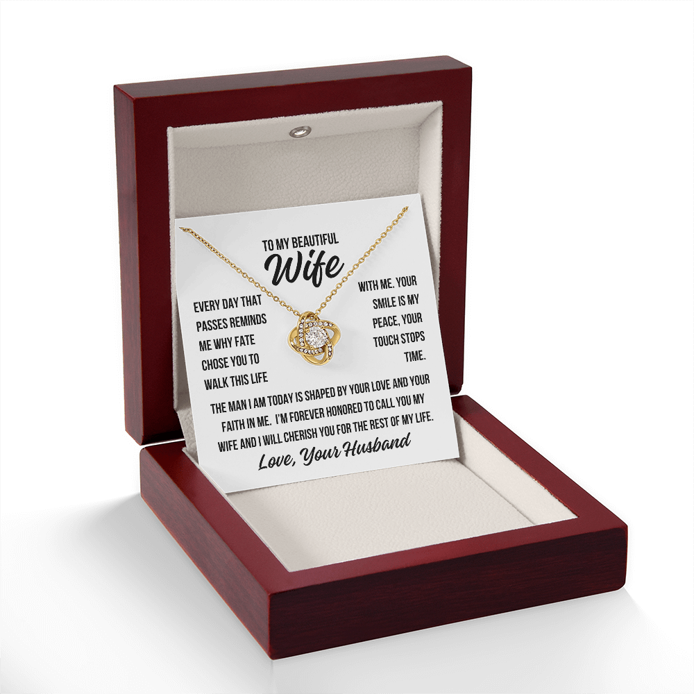 To My Wife Gift | Faith Chose You | Love Knot Necklace