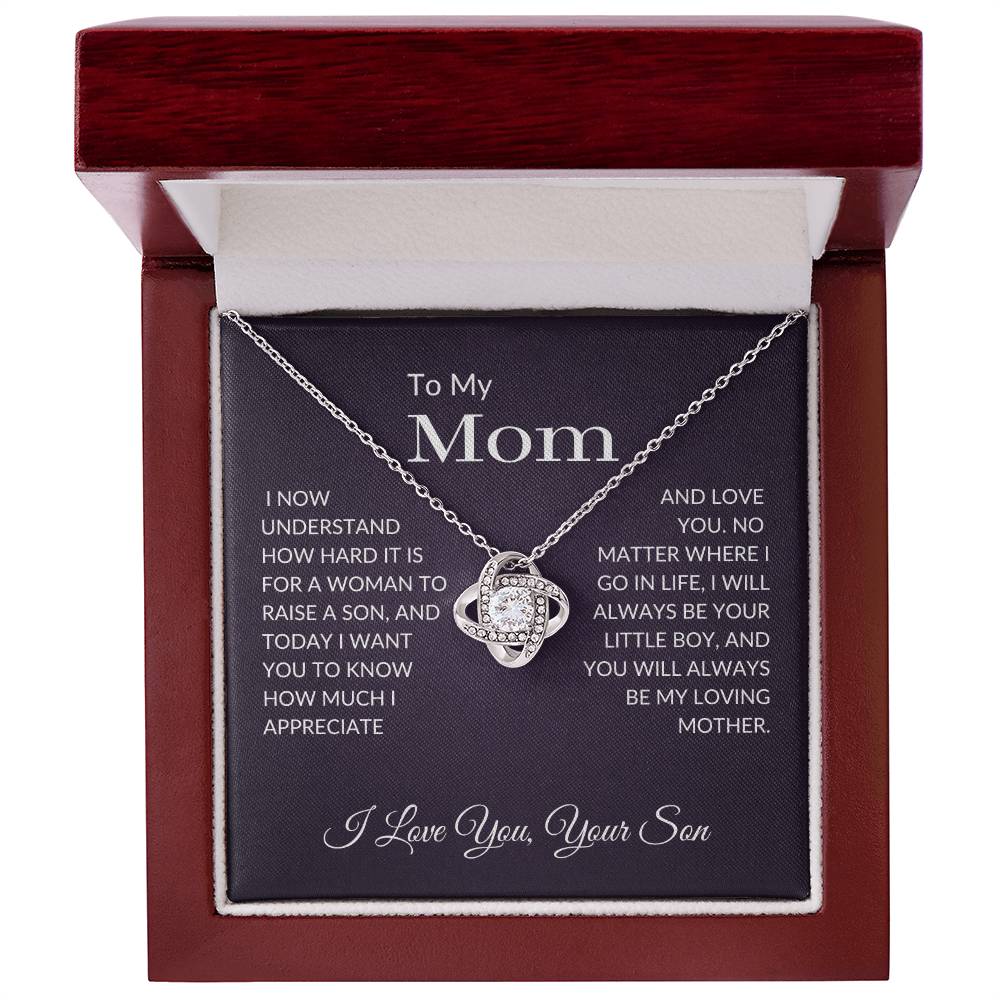 To My Mom Gift | I Will Always Be Your Little Boy | Love Knot Necklace