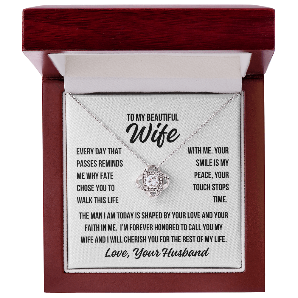 To My Wife Gift | Faith Chose You | Love Knot Necklace