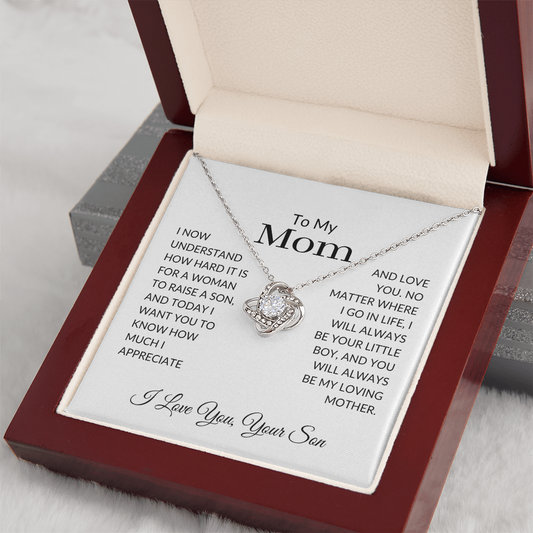 To My Mom Gift | You Will Always Be My Loving Mother | Love Knot Necklace