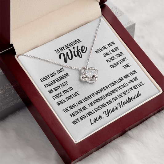 To My Wife Gift | Faith Chose You | Love Knot Necklace