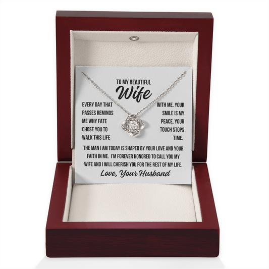 To My Wife Gift | Faith Chose You | Love Knot Necklace