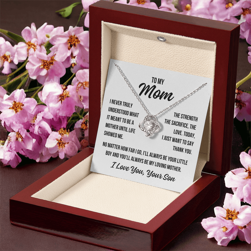 To My Mom Gift | Thank You | Love Knot Necklace