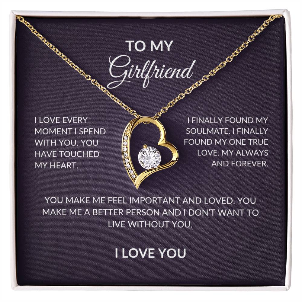 to my girlfriend gold necklace with message