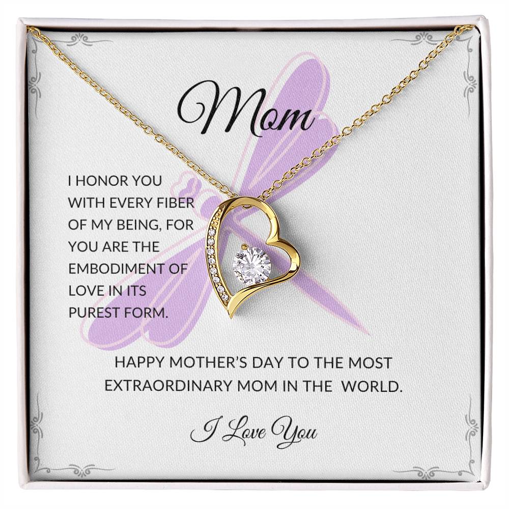gold necklace with message for mom