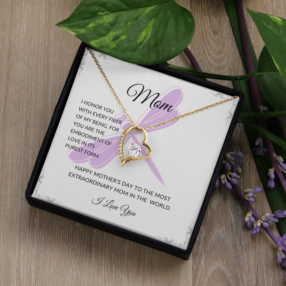 necklace with message and dragonfly