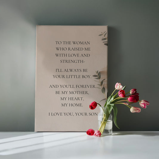 To My Mom Gift | To The Woman Who Raised Me | Canvas Gallery Wrap