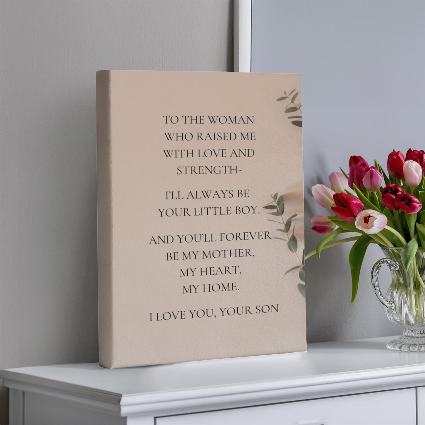 To My Mom Gift | To The Woman Who Raised Me | Canvas Gallery Wrap