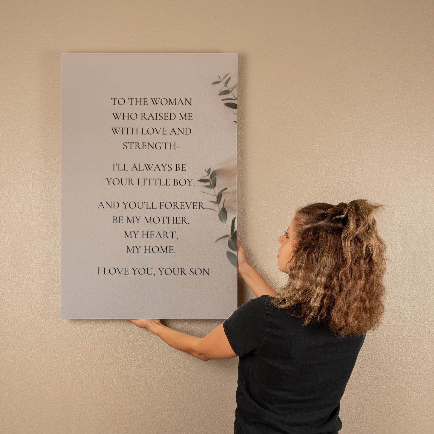 To My Mom Gift | To The Woman Who Raised Me | Canvas Gallery Wrap