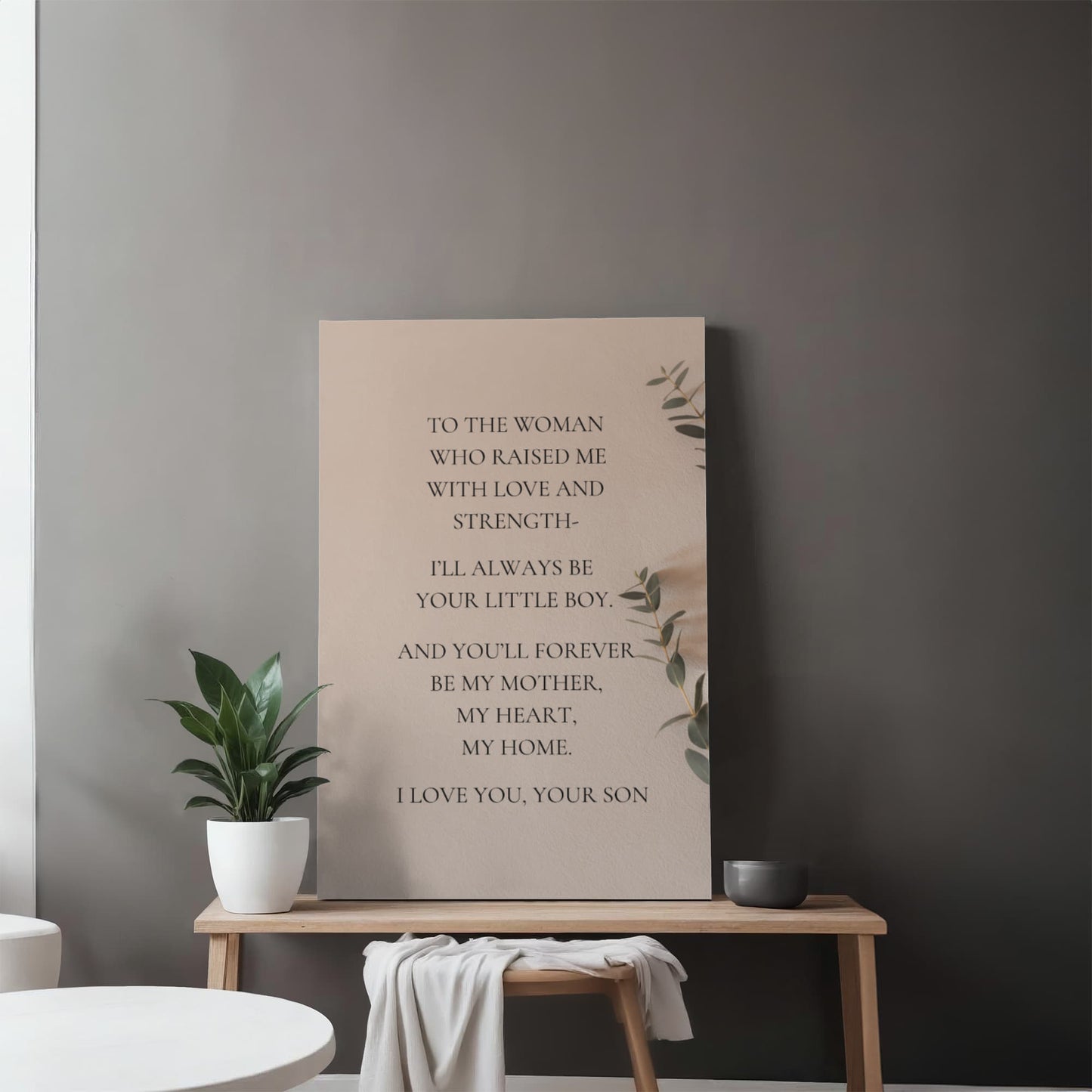 To My Mom Gift | To The Woman Who Raised Me | Canvas Gallery Wrap