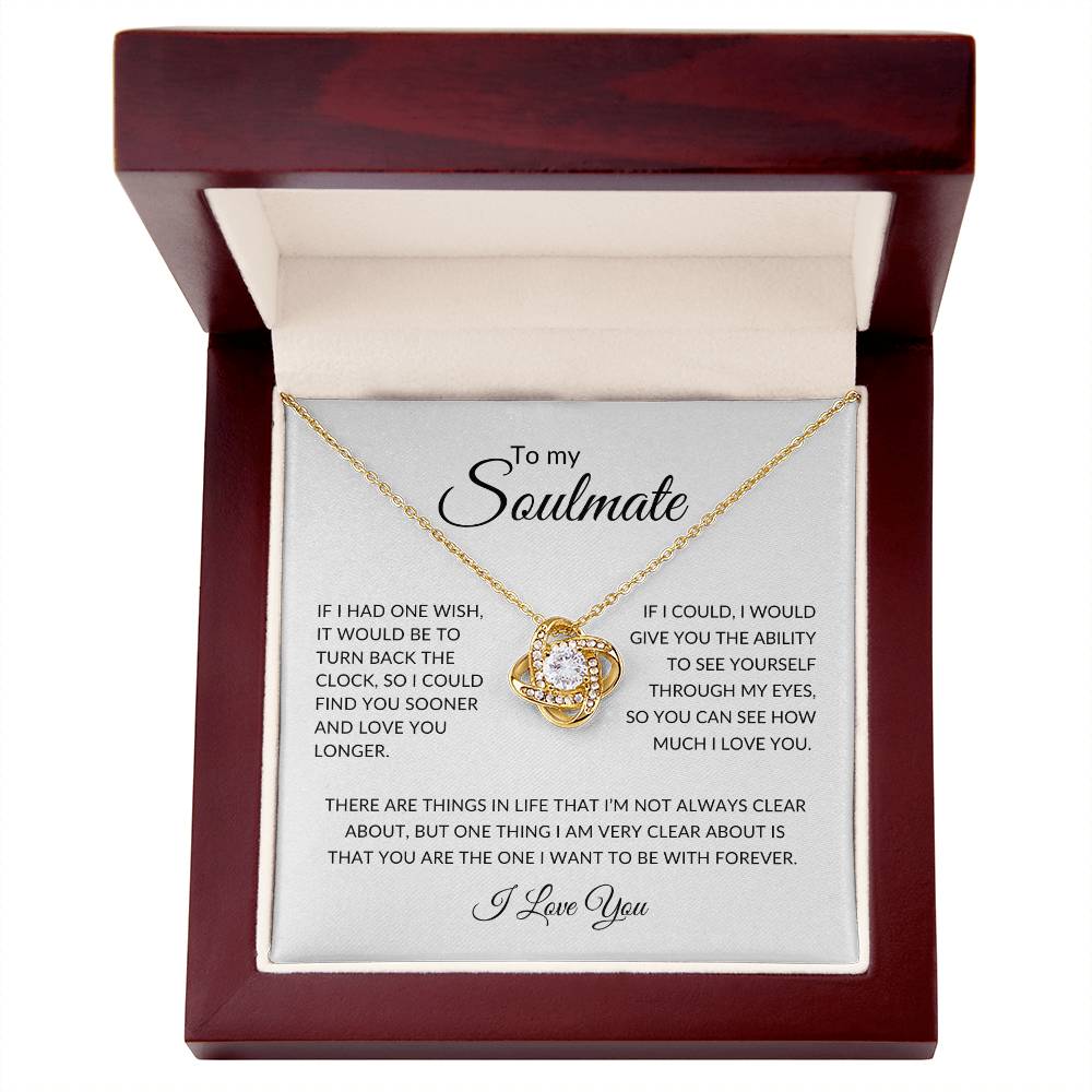 to my soulmate gold necklace with message