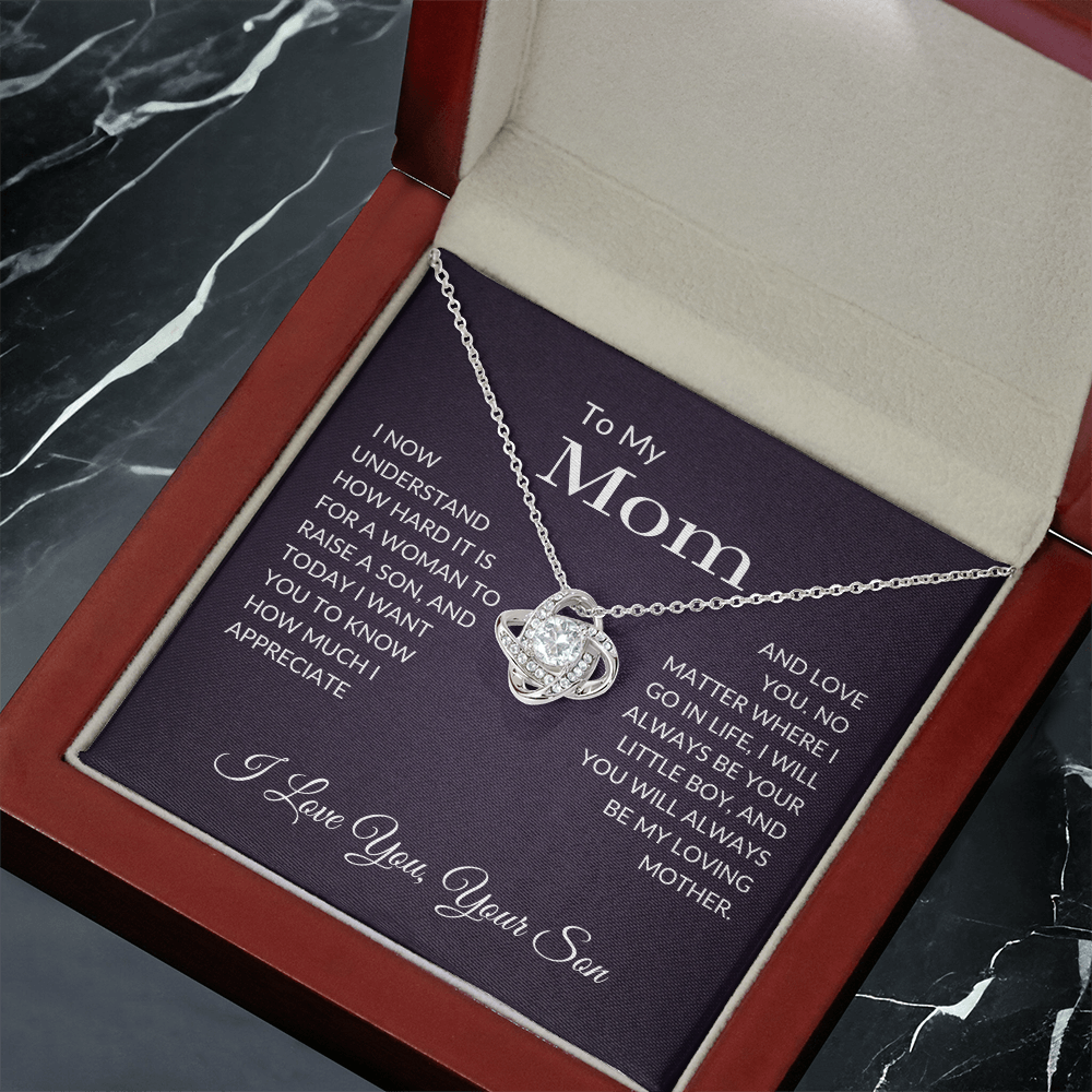 To My Mom Gift | I Appreciate and Love You | Love Knot Necklace