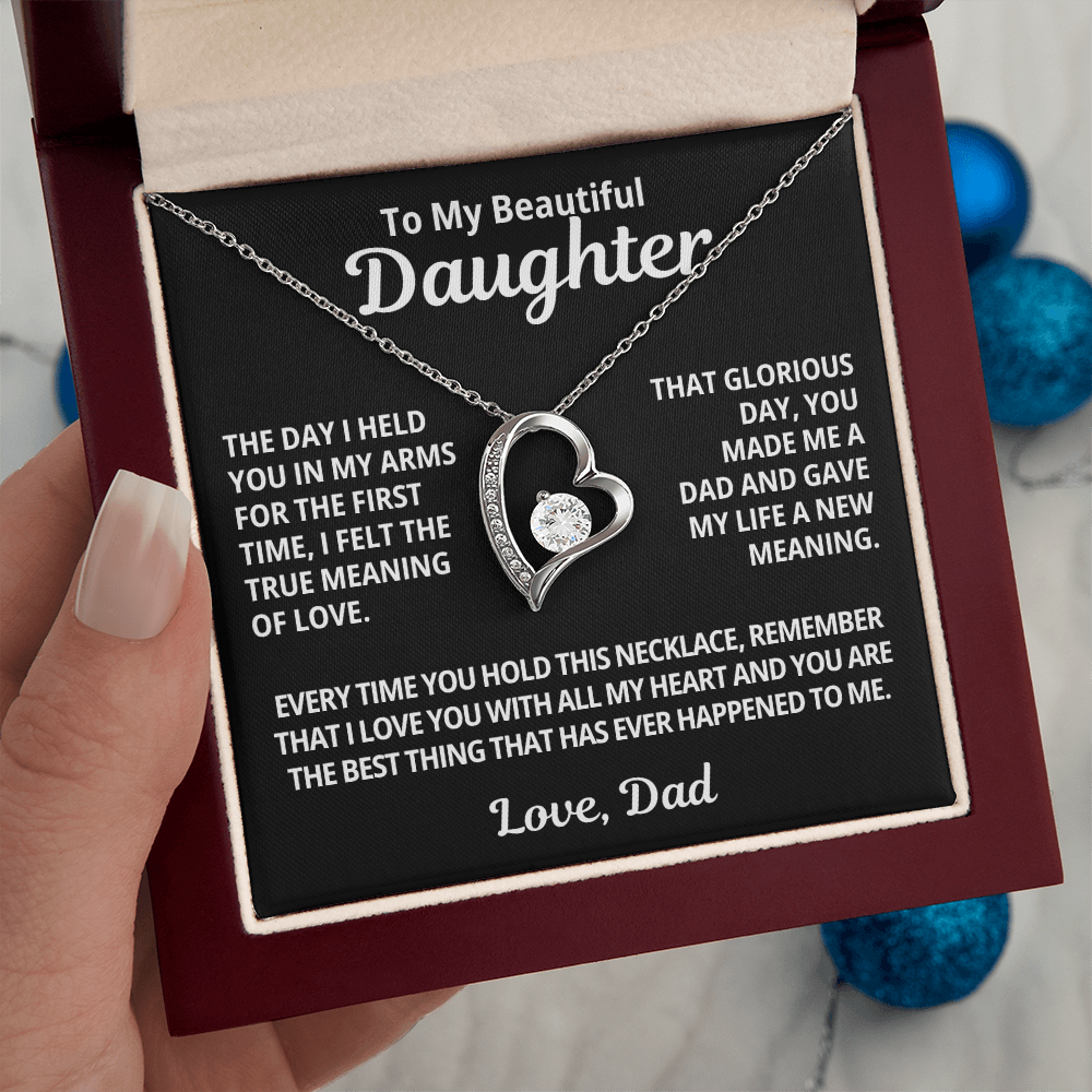 Gift For My Daughter | You Made Me A Dad | Forever Love Necklace