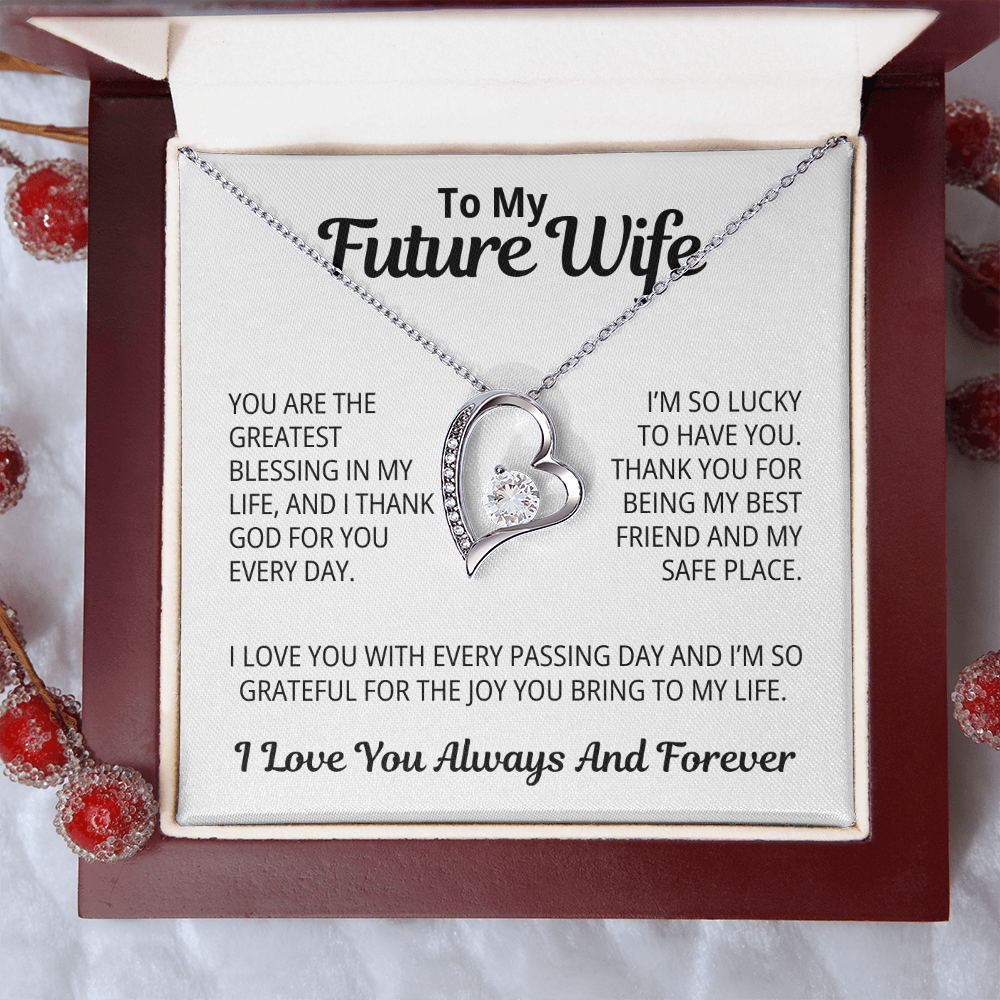 To My Future Wife Gift | You Are My Safe Place | Forever Love Necklace