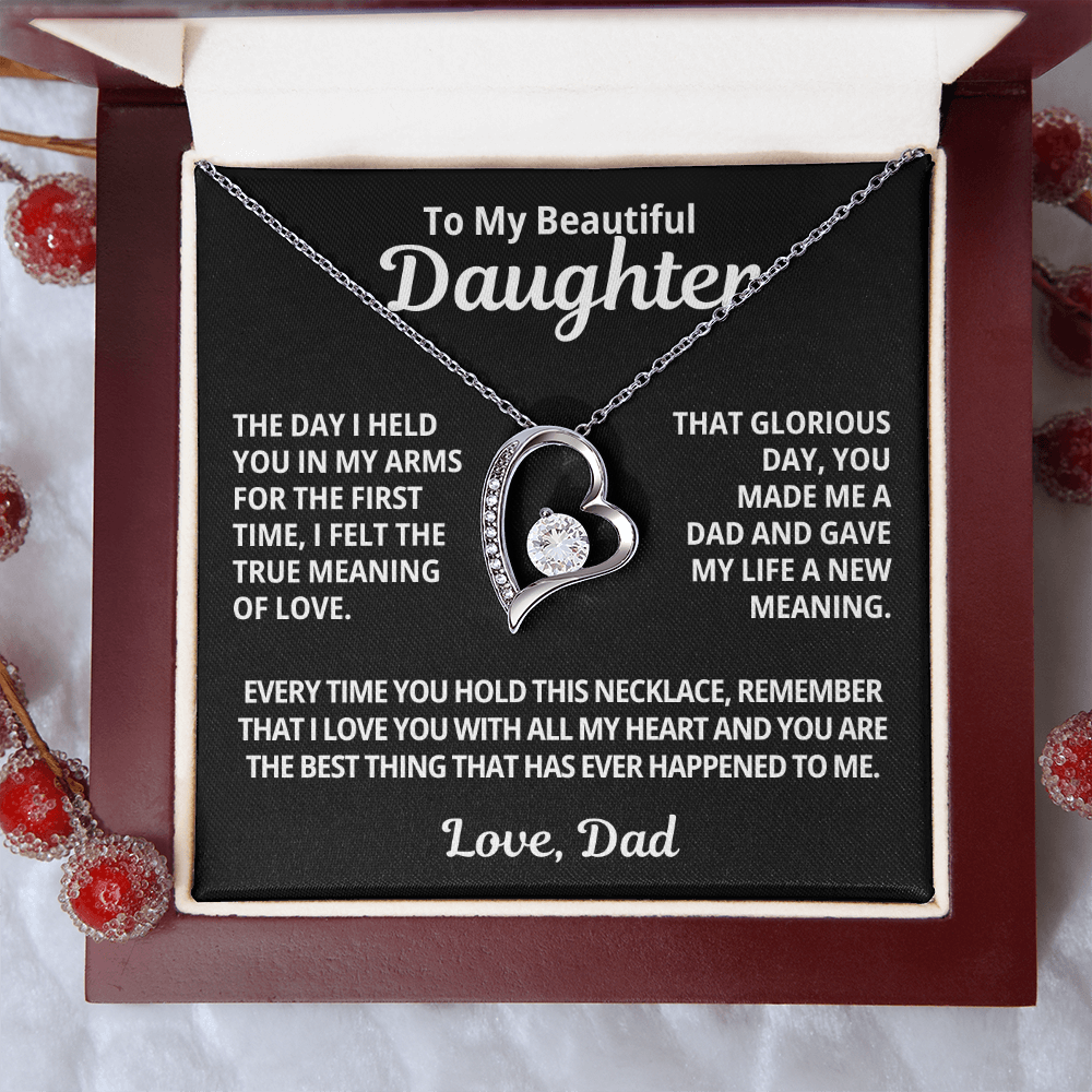 Gift For My Daughter | You Made Me A Dad | Forever Love Necklace