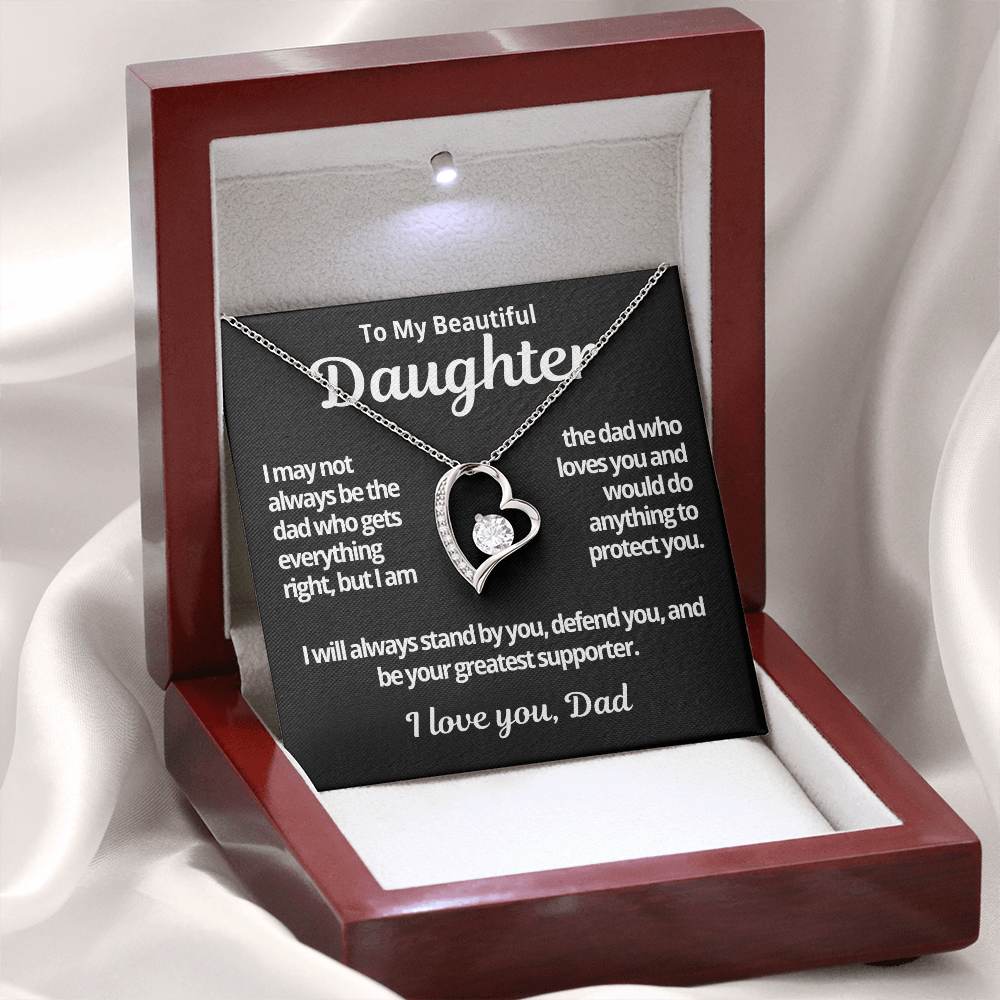 To My Daughter Gift | Dad Loves You | Forever Love Necklace