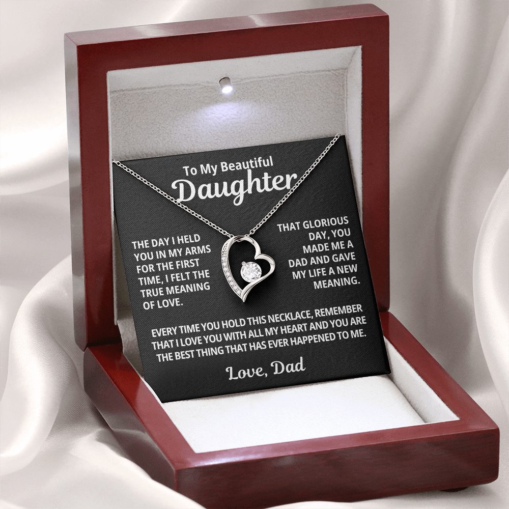 Gift For My Daughter | You Made Me A Dad | Forever Love Necklace
