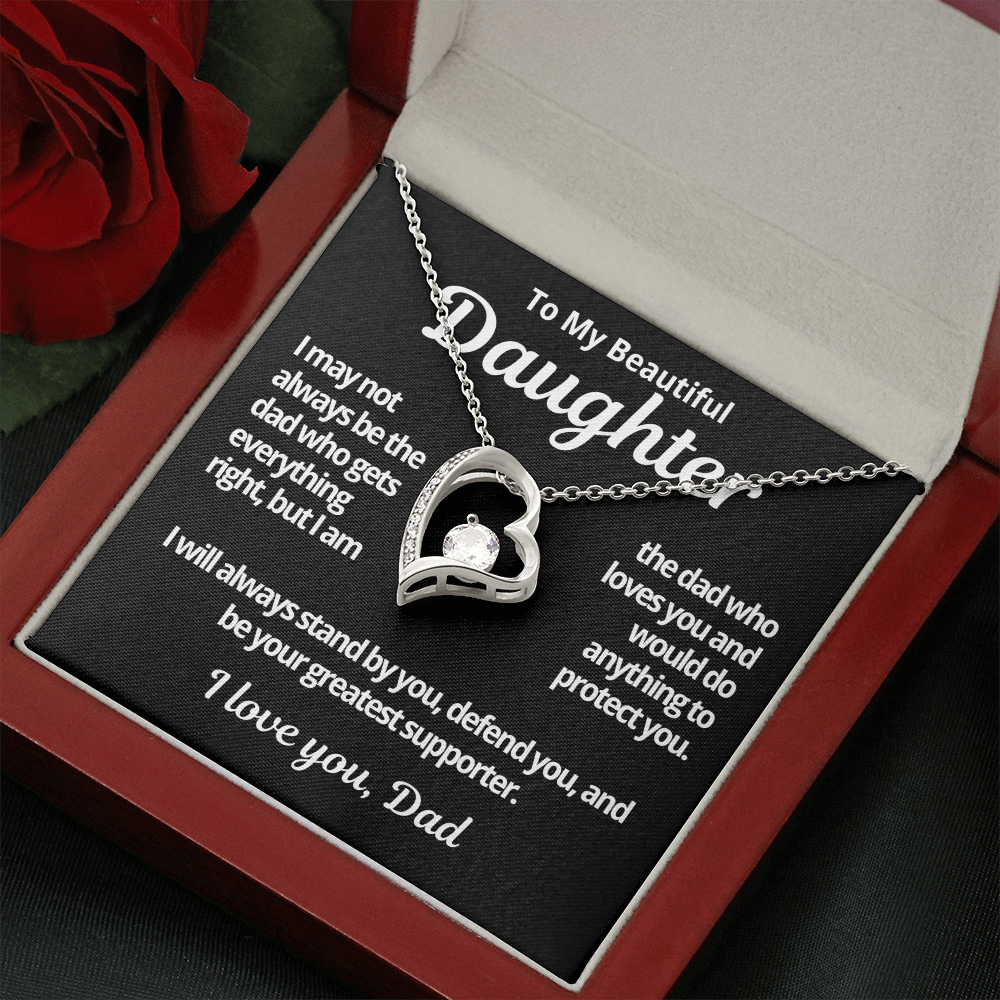 To My Daughter Gift | Dad Loves You | Forever Love Necklace