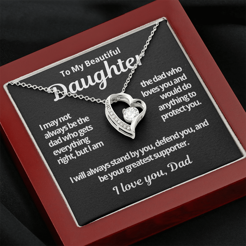 To My Daughter Gift | Dad Loves You | Forever Love Necklace
