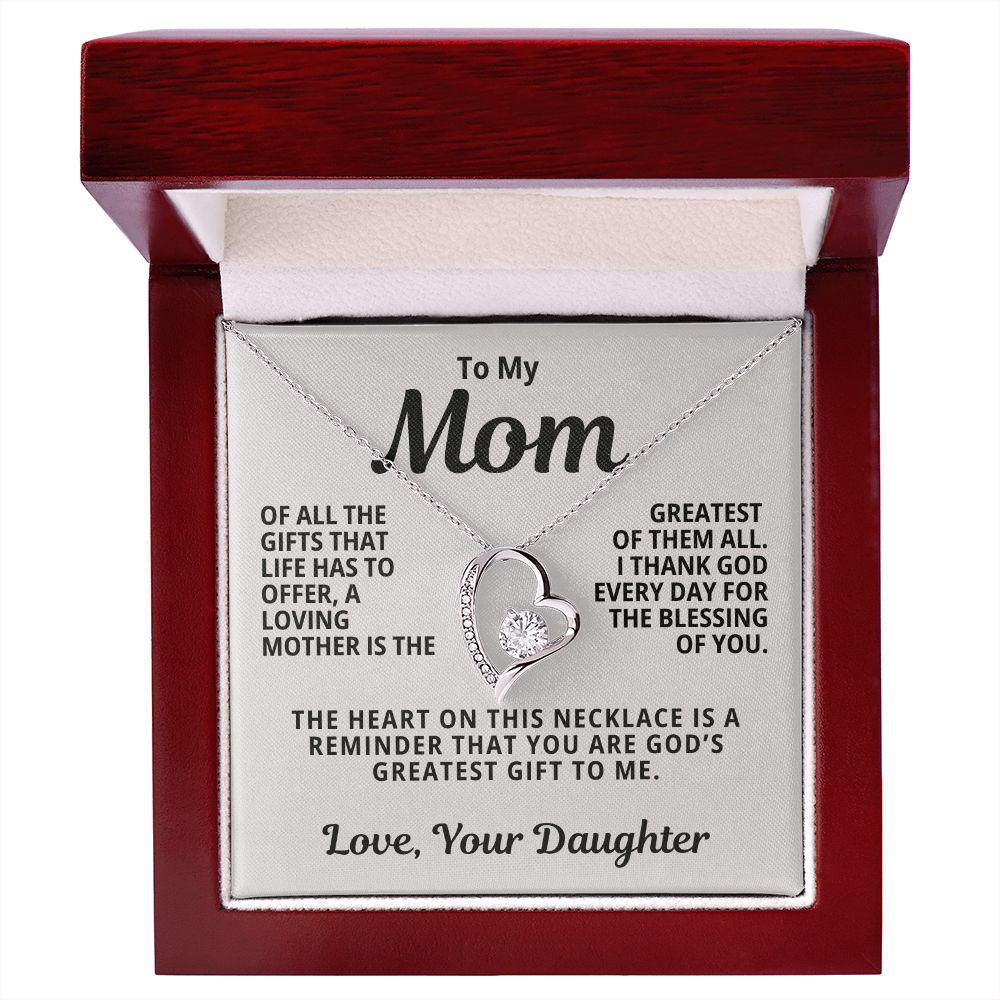 To My Mom From Daughter | God's Greatest Gift  | Forever Love Necklace