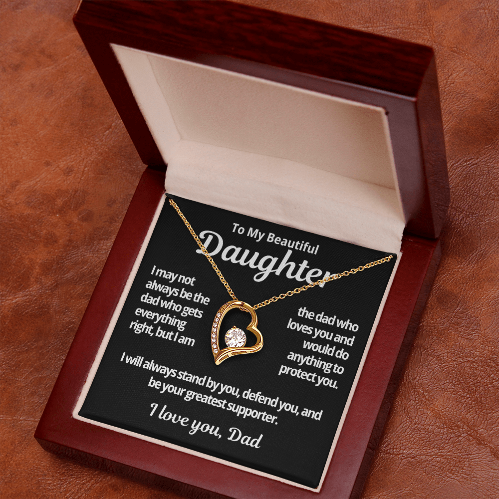 To My Daughter Gift | Dad Loves You | Forever Love Necklace