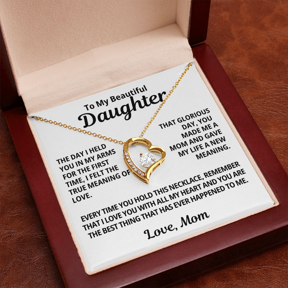 Gift For My Daughter | You Made Me A Mom | Forever Love Necklace