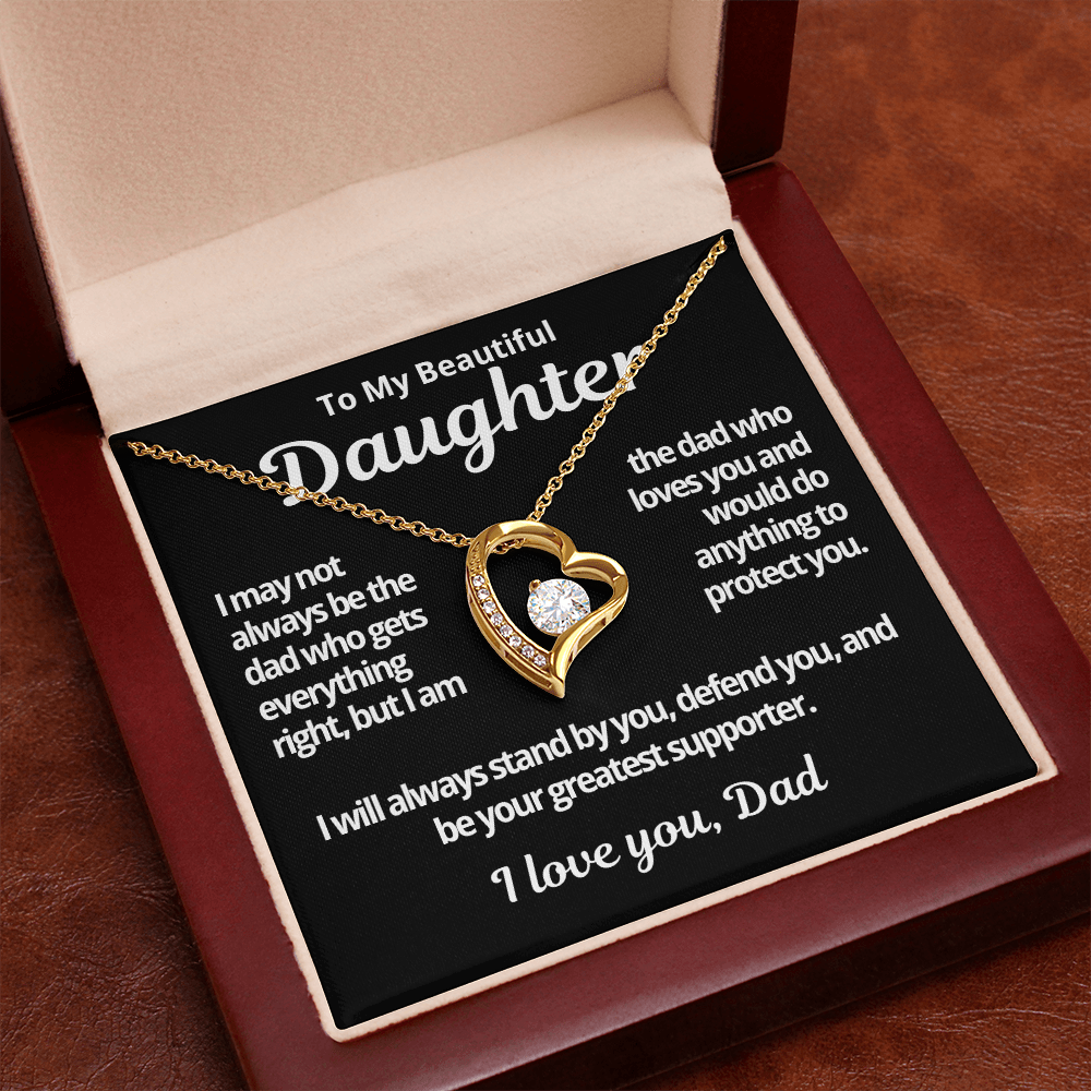 To My Daughter Gift | Dad Loves You | Forever Love Necklace