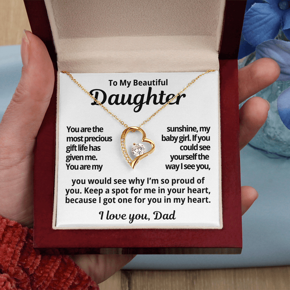To My Daughter Gift | I'm So Proud Of You | Forever Love Necklace
