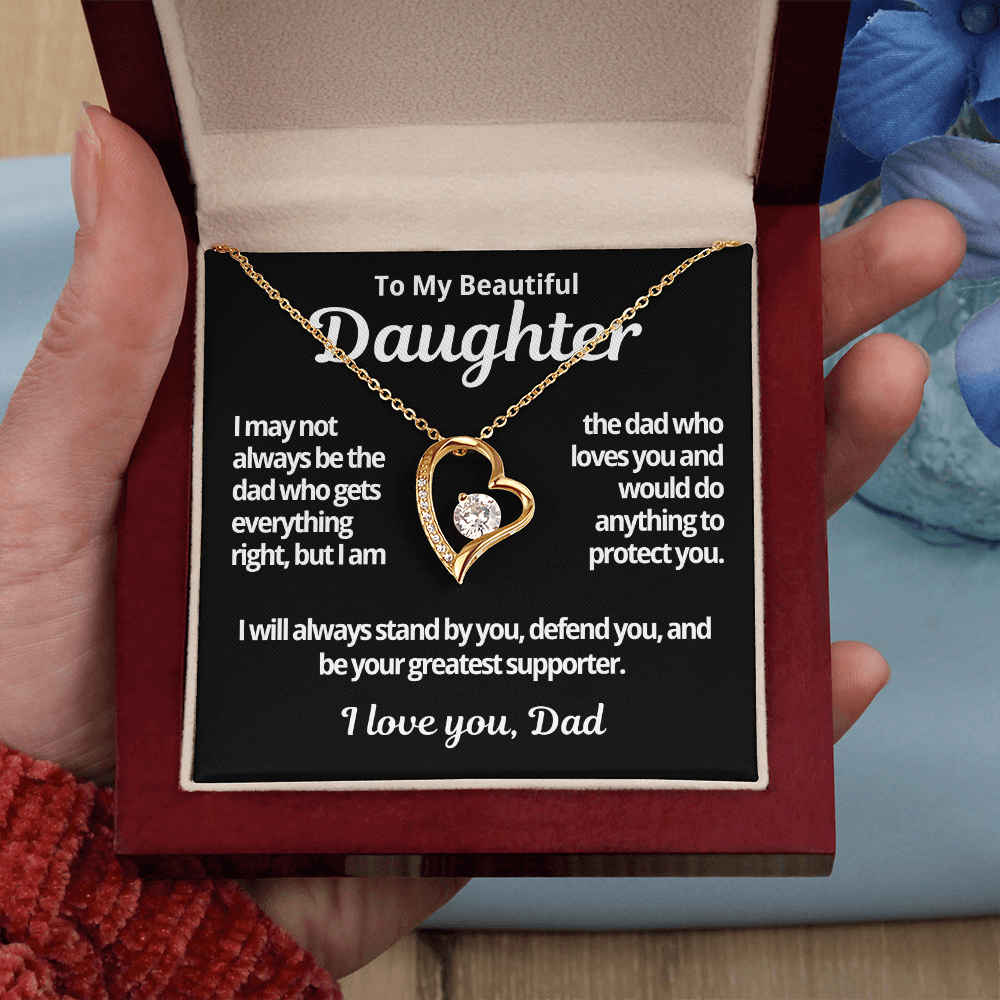 To My Daughter Gift | Dad Loves You | Forever Love Necklace