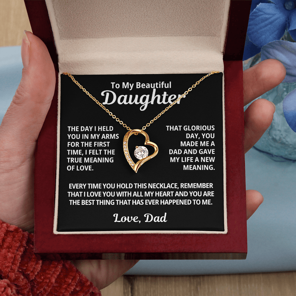 Gift For My Daughter | You Made Me A Dad | Forever Love Necklace